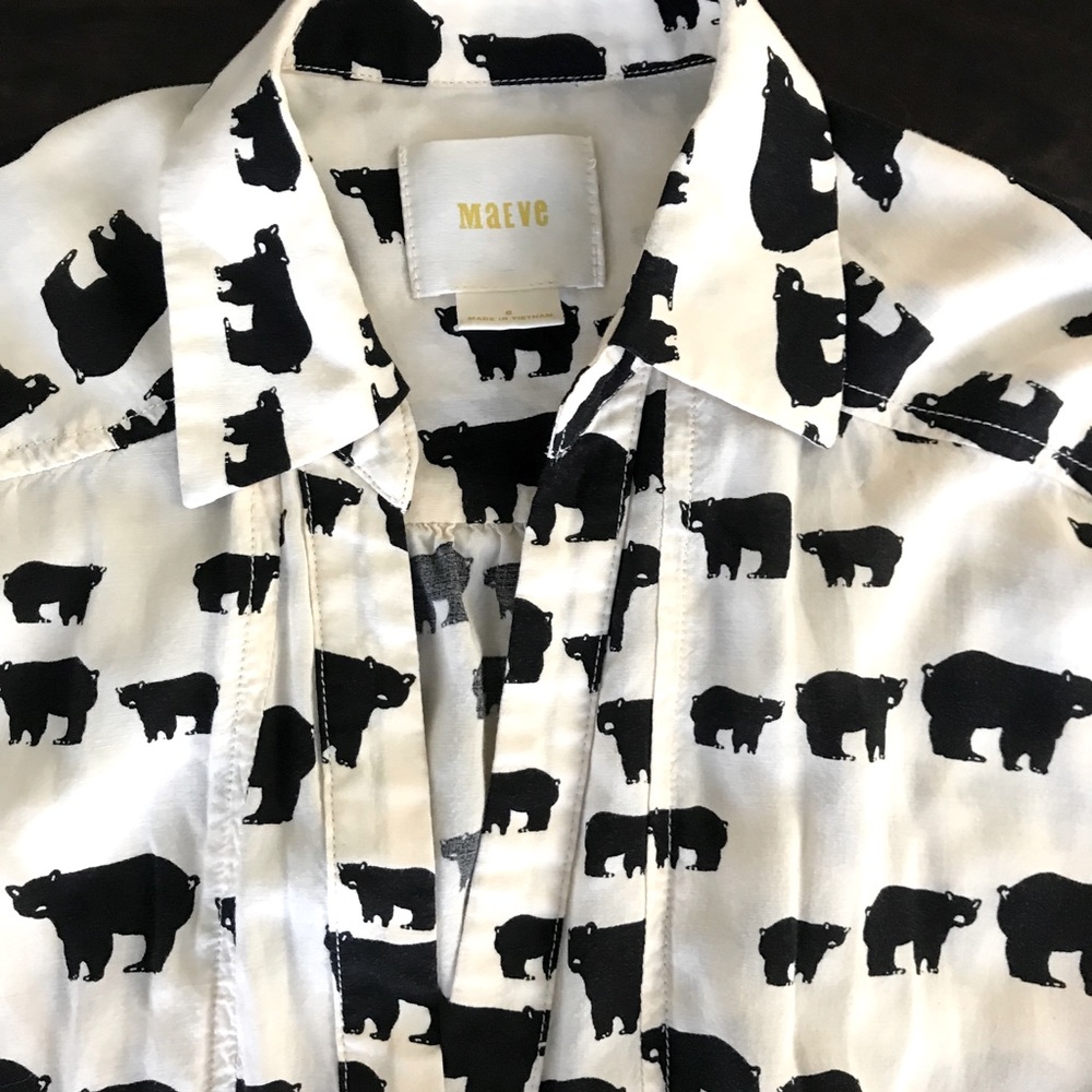 Anthropologie “Maeve” Bear Button Up